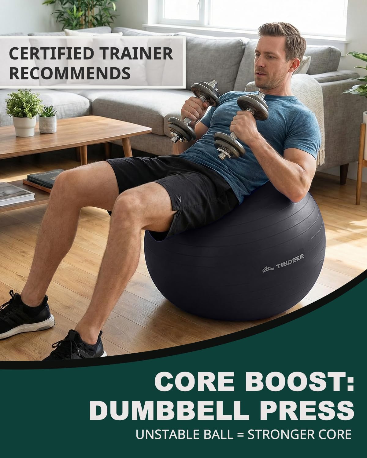 Trideer Exercise Ball for Yoga - Image 2